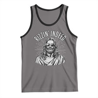 Funny Religious Christian Jesus Meme Tank Top Rizzin Indeed