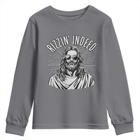 Funny Religious Christian Jesus Meme Youth Sweatshirt Rizzin Indeed
