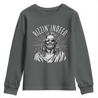 Funny Religious Christian Jesus Meme Youth Sweatshirt Rizzin Indeed