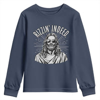 Funny Religious Christian Jesus Meme Youth Sweatshirt Rizzin Indeed