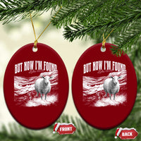 But Now I'm Found Ceramic Ornament Christian Faith Sheep - Wonder Print Shop
