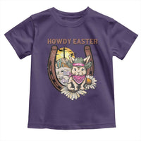 Funny Western Easter Day Toddler T Shirt Howdy Easter Country Cowboy Bunny Horseshoe