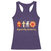 Funny Greek Orthodox Easter Day Racerback Tank Top Christ Is Risen Tsoureki Red Egg Sheep