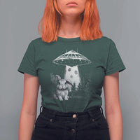 Funny Easter Day UFO Bunny Alien Eggs T Shirt For Women