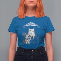 Funny Easter Day UFO Bunny Alien Eggs T Shirt For Women