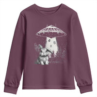 Funny Easter Day UFO Bunny Alien Eggs Youth Sweatshirt