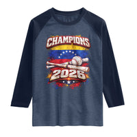 Venezuela Champions 2026 Baseball Lover Venezuelan Flag Raglan Shirt