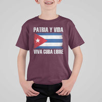 Patria y Vida Cuba Libre T Shirt For Kid Freedom Patriotic Cuban Flag