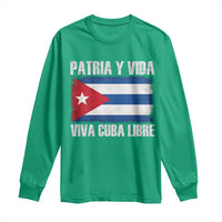 Patria y Vida Cuba Libre Long Sleeve Shirt Freedom Patriotic Cuban Flag