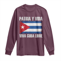Patria y Vida Cuba Libre Long Sleeve Shirt Freedom Patriotic Cuban Flag