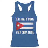 Patria y Vida Cuba Libre Racerback Tank Top Freedom Patriotic Cuban Flag