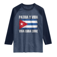Patria y Vida Cuba Libre Raglan Shirt Freedom Patriotic Cuban Flag
