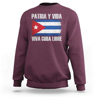 Patria y Vida Cuba Libre Sweatshirt Freedom Patriotic Cuban Flag