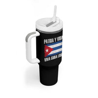 Patria y Vida Cuba Libre Tumbler With Handle Freedom Patriotic Cuban Flag