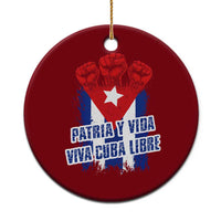 Patria y Vida Cuba Libre Ceramic Ornament Cuba Flag Fist Freedom Movement