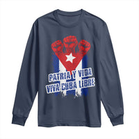 Patria y Vida Cuba Libre Long Sleeve Shirt Cuba Flag Fist Freedom Movement