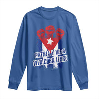 Patria y Vida Cuba Libre Long Sleeve Shirt Cuba Flag Fist Freedom Movement