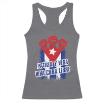 Patria y Vida Cuba Libre Racerback Tank Top Cuba Flag Fist Freedom Movement