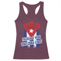 Patria y Vida Cuba Libre Racerback Tank Top Cuba Flag Fist Freedom Movement