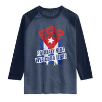 Patria y Vida Cuba Libre Raglan Shirt Cuba Flag Fist Freedom Movement