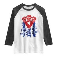 Patria y Vida Cuba Libre Raglan Shirt Cuba Flag Fist Freedom Movement