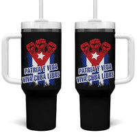 Patria y Vida Cuba Libre Tumbler With Handle Cuba Flag Fist Freedom Movement
