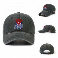 Patria y Vida Cuba Libre Washed Cotton Baseball Cap Cuba Flag Fist Freedom Movement