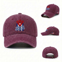 Patria y Vida Cuba Libre Washed Cotton Baseball Cap Cuba Flag Fist Freedom Movement