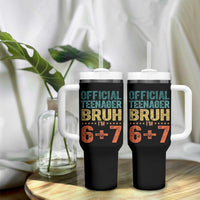 13th Birthday 67 Meme Tumbler With Handle Official Teenager Bruh I Am Six Seven Retro 13 Years Old