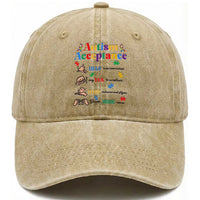 Autism Awareness Acceptance Hand Sign Language SPED Teacher Washed Cotton Baseball Cap