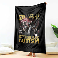 God Gives His Most Powerful Soldiers Autism Throw Blanket Funny Hard Skeleton Meme