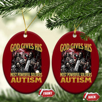 God Gives His Most Powerful Soldiers Autism Ceramic Ornament Funny Hard Skeleton Meme