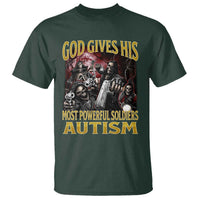 God Gives His Most Powerful Soldiers Autism T Shirt Funny Hard Skeleton Meme