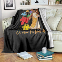 Autism Awareness Jesus Throw Blanket Oh How He Loves Us Christian Bible Verse