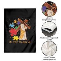 Autism Awareness Jesus Garden Flag Oh How He Loves Us Christian Bible Verse