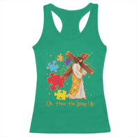 Autism Awareness Jesus Racerback Tank Top Oh How He Loves Us Christian Bible Verse