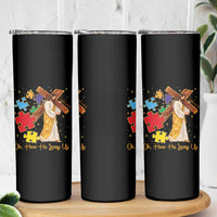 Autism Awareness Jesus Skinny Tumbler Oh How He Loves Us Christian Bible Verse