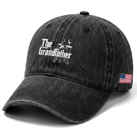 The Grandfather Washed Cotton Baseball Cap Funny Grandpa Italian Mafia Style Father's Day