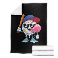 Baseball Bubble Gum Sports Game Day Throw Blanket
