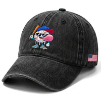 Baseball Bubble Gum Sports Game Day Washed Cotton Baseball Cap