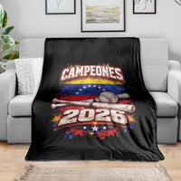 Venezuela Campeones 2026 Baseball Championship Throw Blanket Vintage Venezuelan Flag