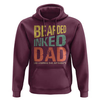 Funny Bearded Inked Dad Like A Normal Dad But Badass Hoodie Father's Day
