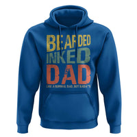 Funny Bearded Inked Dad Like A Normal Dad But Badass Hoodie Father's Day