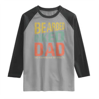 Funny Bearded Inked Dad Like A Normal Dad But Badass Raglan Shirt Father's Day