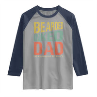 Funny Bearded Inked Dad Like A Normal Dad But Badass Raglan Shirt Father's Day