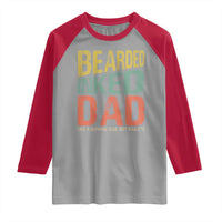 Funny Bearded Inked Dad Like A Normal Dad But Badass Raglan Shirt Father's Day