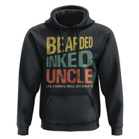 Funny Bearded Inked Uncle Like A Normal Uncle But Badass Hoodie Father's Day