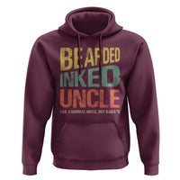 Funny Bearded Inked Uncle Like A Normal Uncle But Badass Hoodie Father's Day