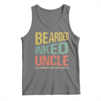 Funny Bearded Inked Uncle Like A Normal Uncle But Badass Tank Top Father's Day