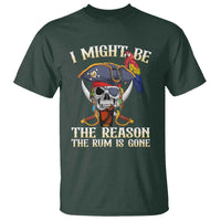 Funny Pirates T Shirt I Might Be The Reason The Rum Is Gone Skull Captain - Wonder Print Shop